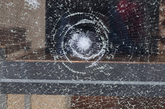 Security glass -- broken storefront glass